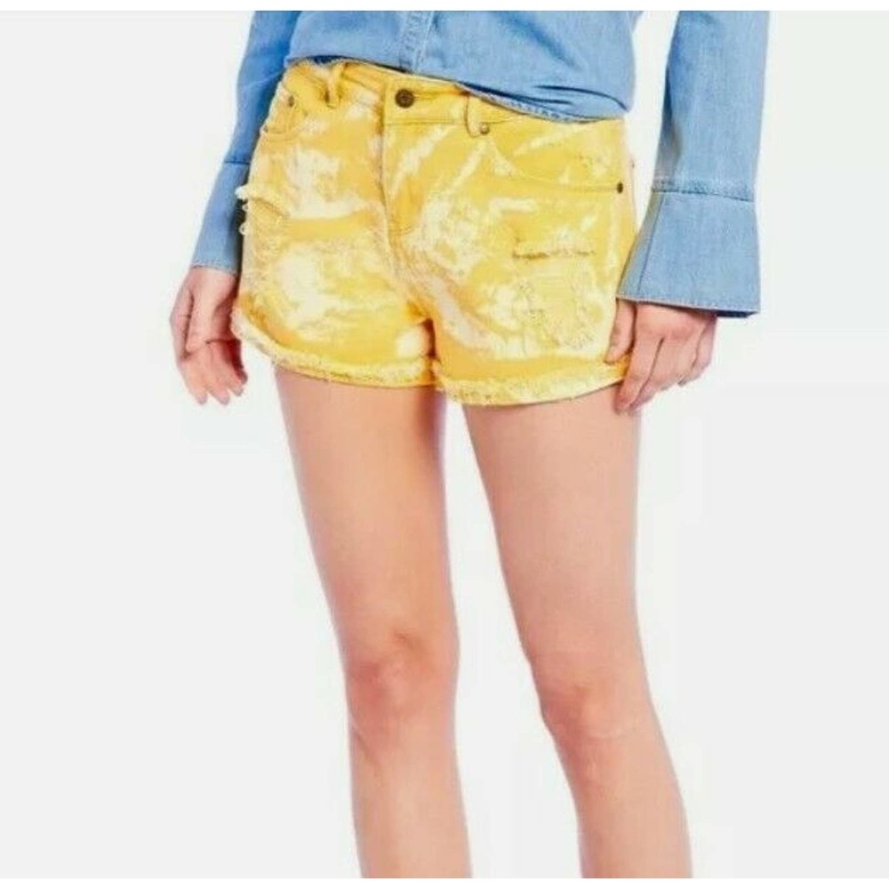 Chelsea & Violet Tie Dye Distressed Jean Shorts